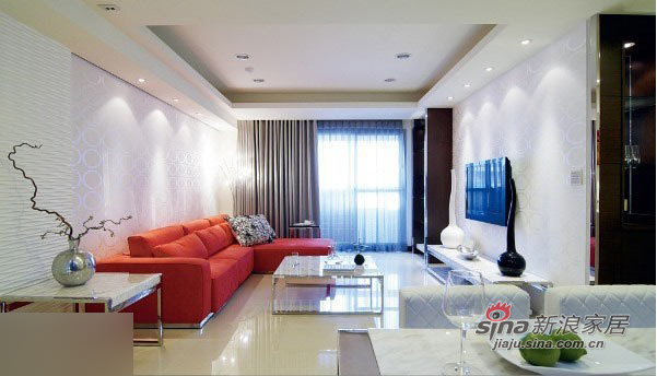 简约 三居 客厅图片来自用户2739081033在132平黑白红流行时尚家45的分享
