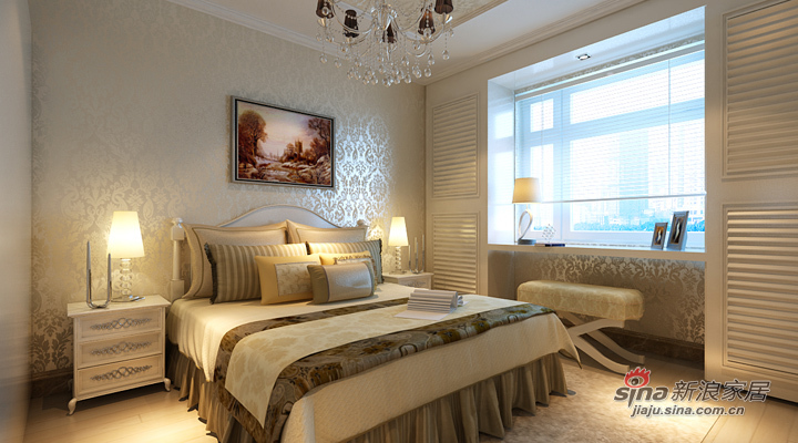 欧式 三居 卧室图片来自用户2746889121在120平高雅与奢华的碰撞17的分享