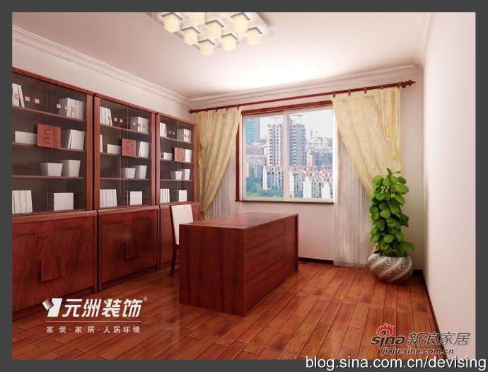中式 四居 书房图片来自用户1907696363在200平米清丽雅致中式【元洲装饰】婚房设计10的分享