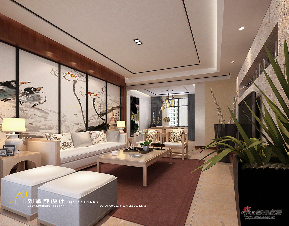 中式 三居 客厅图片来自用户1907696363在【高清】16万打造有意有境130平三居室设计62的分享