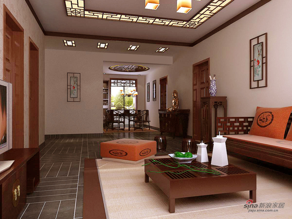 中式 三居 客厅图片来自用户1907658205在天津实创装饰-新中式风格70的分享