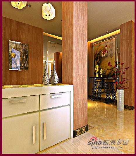 中式 三居 玄关图片来自用户1907658205在新中式古典风格三居室61的分享