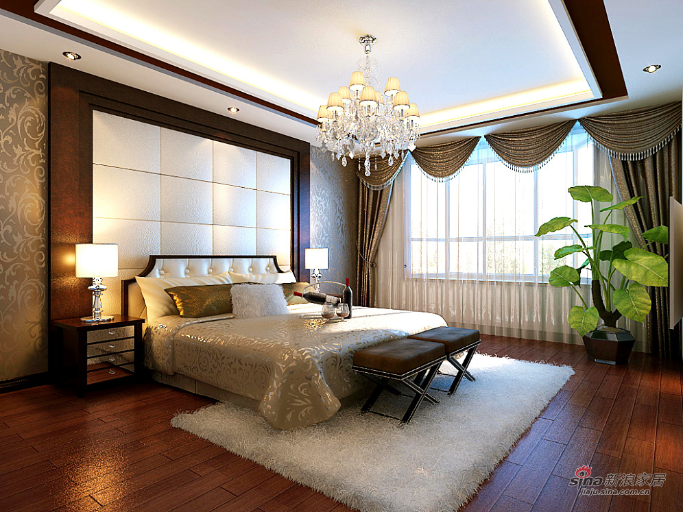 中式 四居 卧室图片来自用户1907661335在中式古典大气四居室14的分享