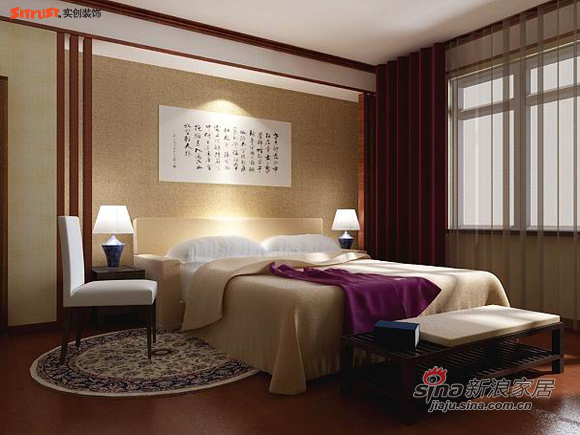 中式 三居 卧室图片来自用户1907662981在10打造世华水岸150㎡中式风格37的分享