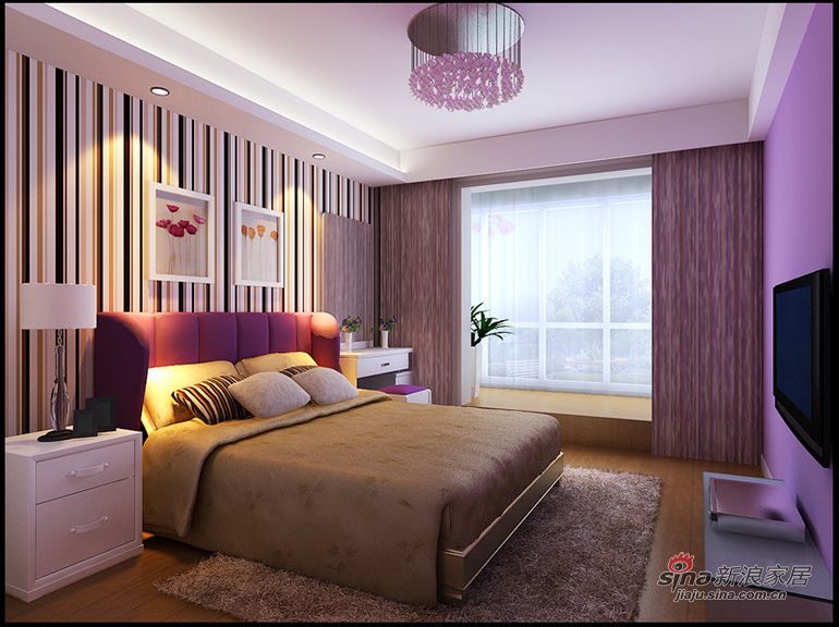 简约 三居 卧室图片来自用户2738829145在120平丽岛美生装修设计三居室48的分享