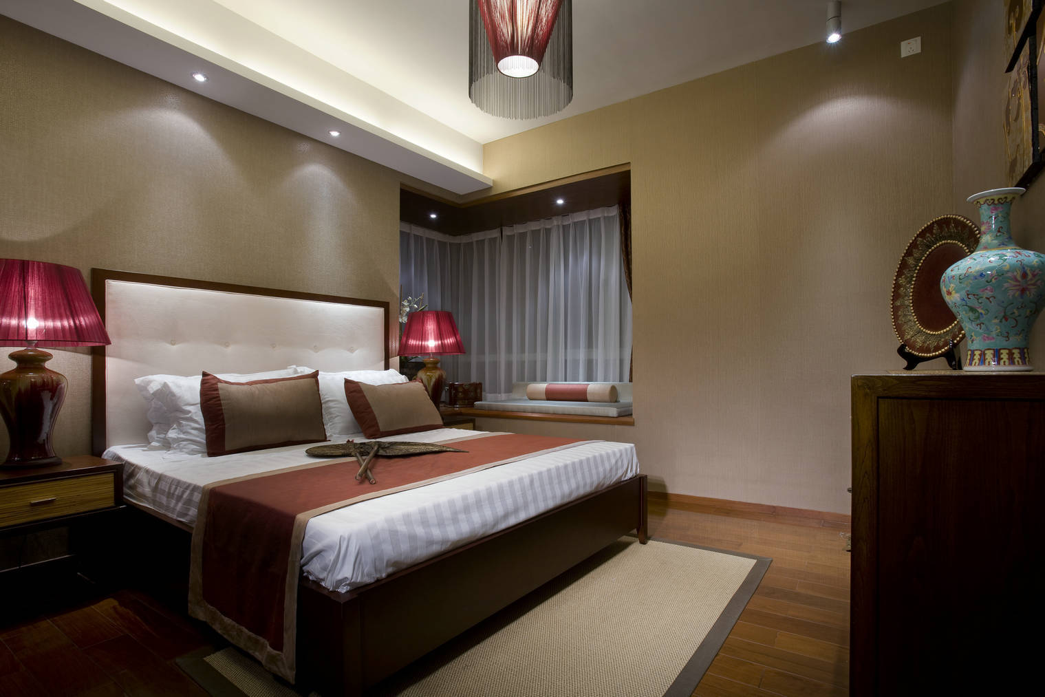 中式 四居 卧室图片来自用户1907696363在东南亚古典混搭大气完美舒适130平爱家14的分享