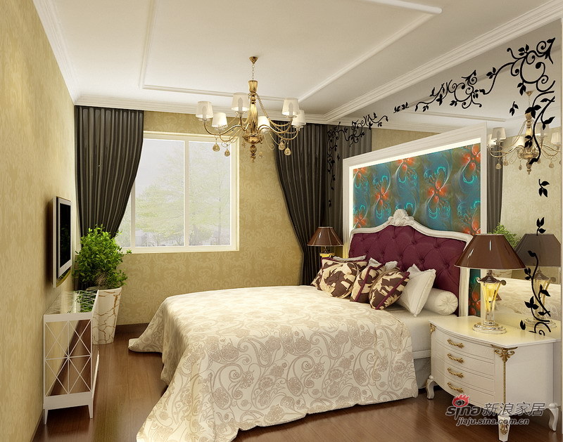 简约 四居 卧室图片来自用户2738813661在简约设计自己来 保利香槟国际118平俩居室93的分享