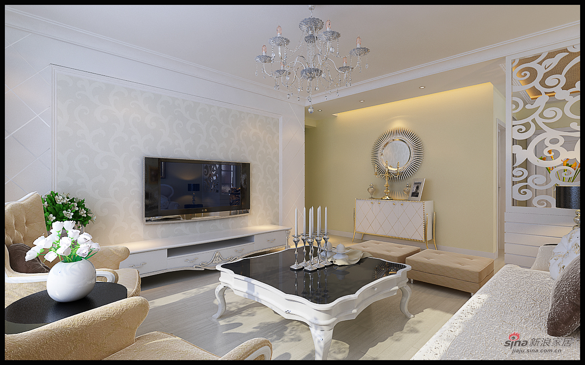 欧式 三居 客厅图片来自用户2746948411在青岛实创装饰-10万打造良辰美景140平米简欧风66的分享
