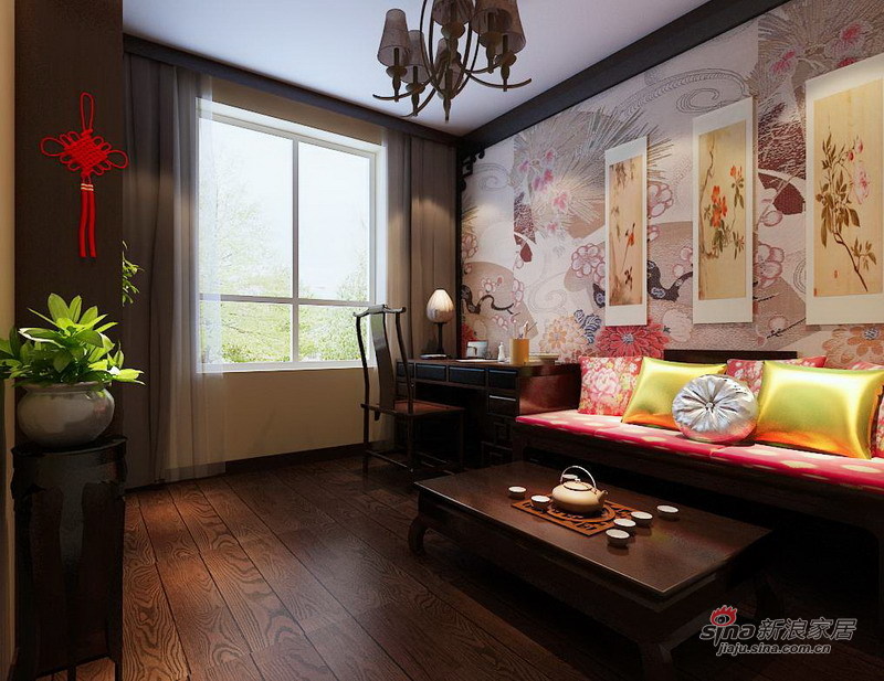 中式 三居 书房图片来自用户1907659705在实创装饰124平优雅中式温馨三居设计55的分享