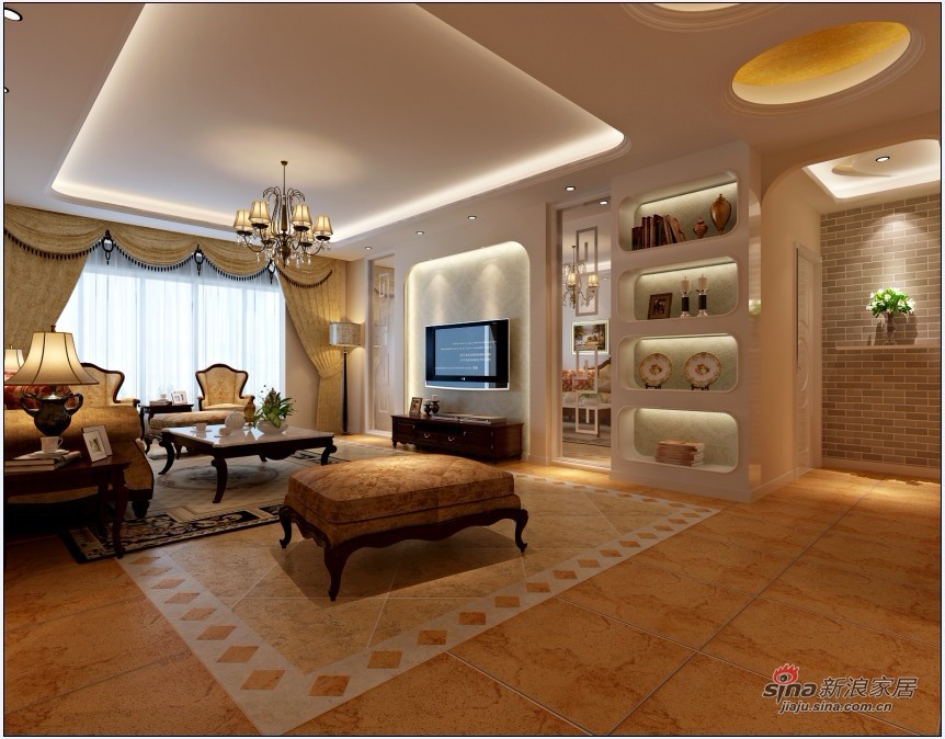 欧式 三居 客厅图片来自用户2772856065在150平新古典风格精简之美17的分享