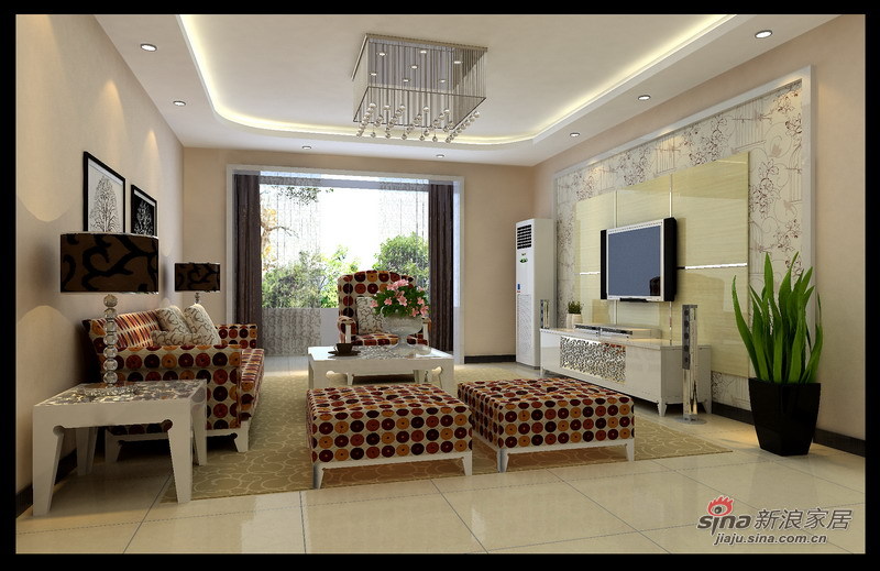 简约 三居 客厅图片来自用户2738093703在7万装105㎡温馨浪漫爱意3居室27的分享