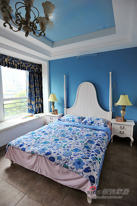 地中海 三居 卧室图片来自佰辰生活装饰在30万打造117平蔚蓝地中海3居室99的分享
