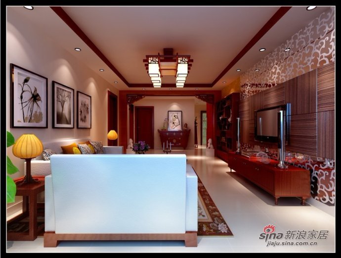 中式 三居 客厅图片来自用户1907658205在8.7万打造中式韵味122平3居室84的分享