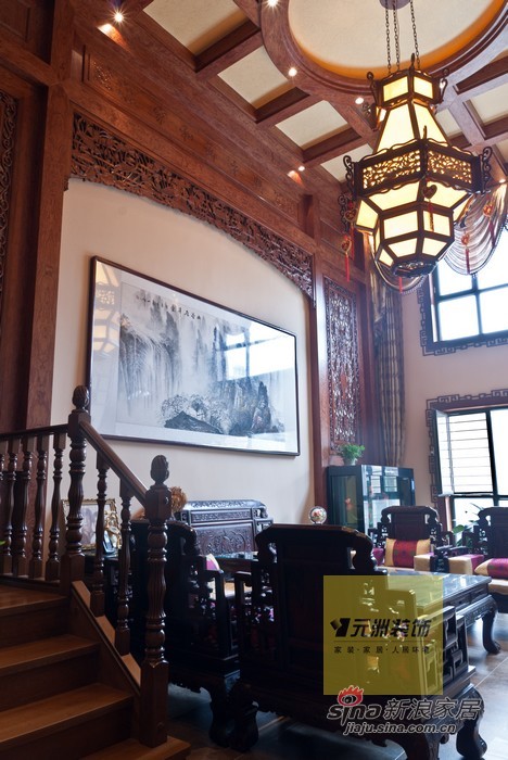 中式 跃层 客厅图片来自用户1907696363在经典中式韵味复式家天山新伯爵32的分享