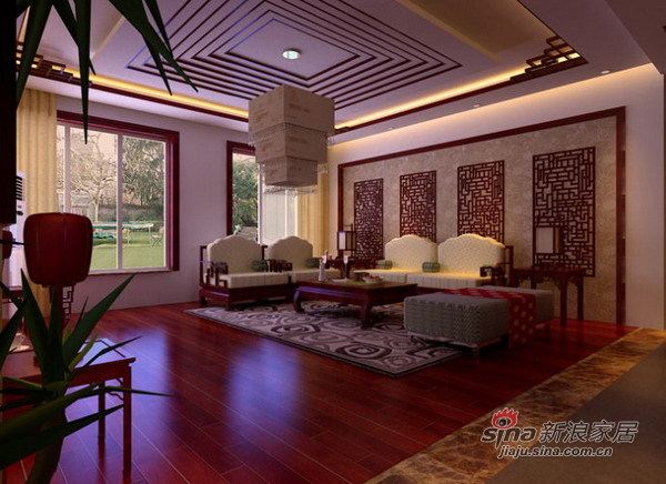 中式 别墅 客厅图片来自用户1907658205在上林溪180平米新中式风格别墅装修设计42的分享