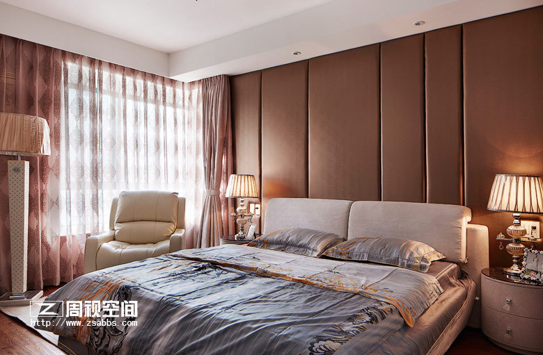 现代 四居 卧室图片来自杭州周视空间设计机构在【高清】IT精英165平温情气韵家94的分享