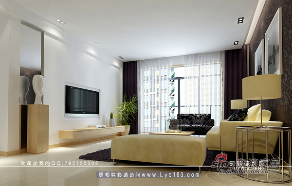 简约 三居 客厅图片来自用户2558728947在湘江世纪城样板间22的分享