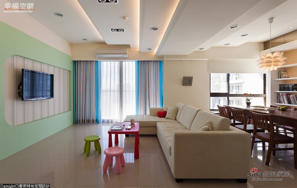 现代 四居 客厅图片来自幸福空间在为宝贝女儿打造105平梦幻四居72的分享