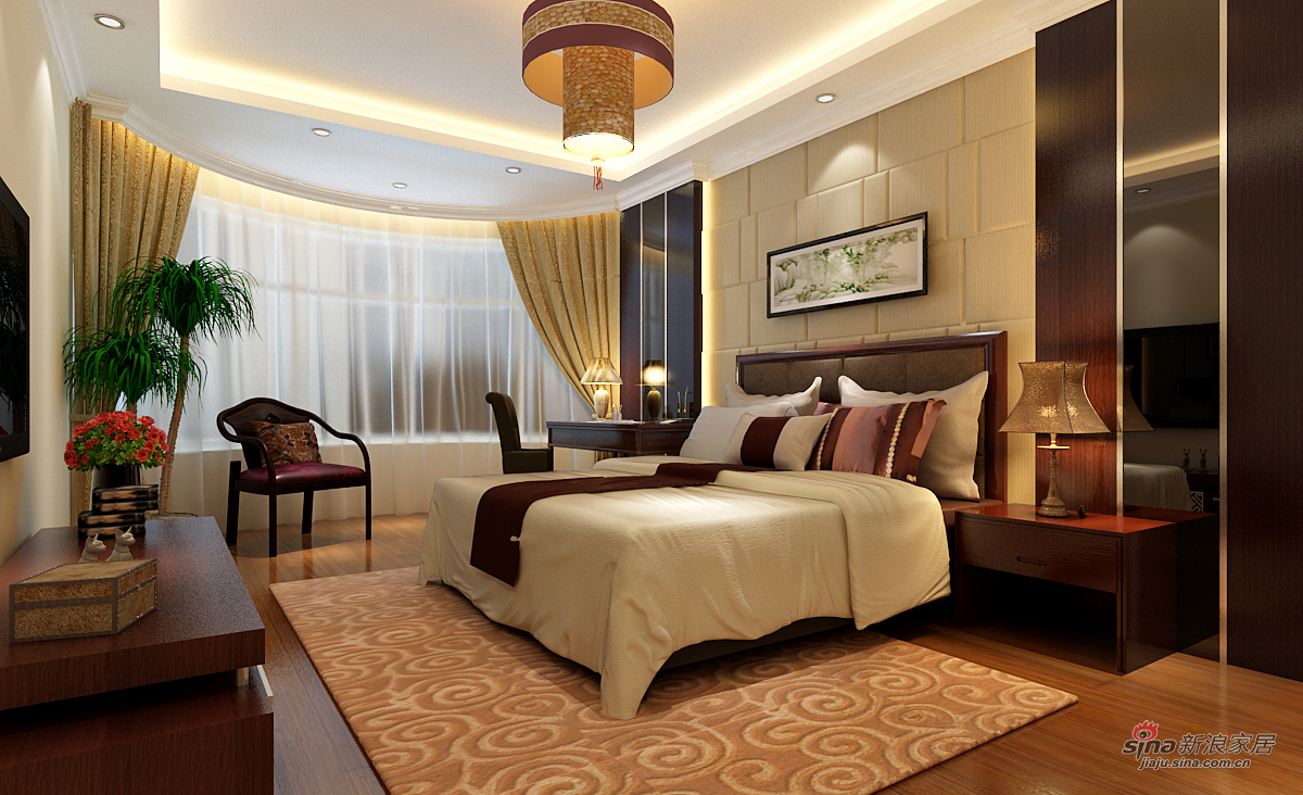 中式 四居 卧室图片来自用户1907661335在170平中式风格打造万锦江城四居室89的分享