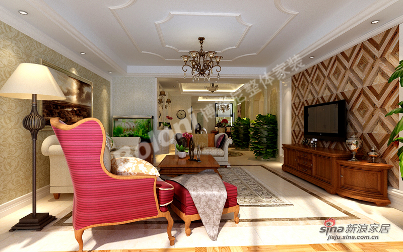 欧式 四居 客厅图片来自用户2746889121在11万打造180平新欧式风格银丰花园35的分享