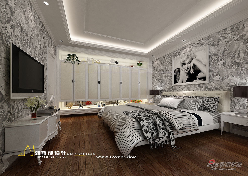 欧式 二居 卧室图片来自用户2746889121在【高清】6万打造50平单身公寓里的小奢华41的分享