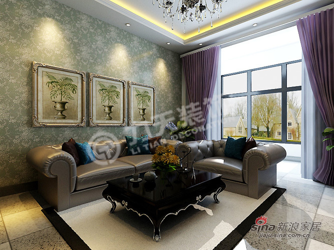 欧式 一居 客厅图片来自阳光力天装饰在聚汇和兴-C3户型1室1厅1卫-简欧风格85的分享