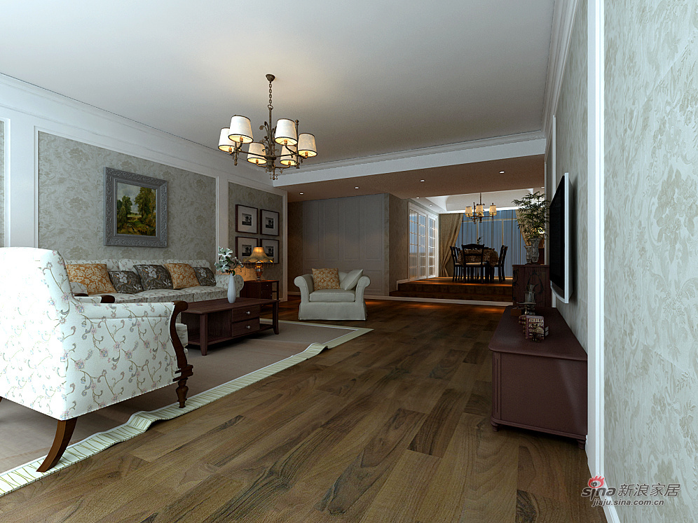 欧式 四居 客厅图片来自用户2745758987在200平欧式三代居住设计案例43的分享