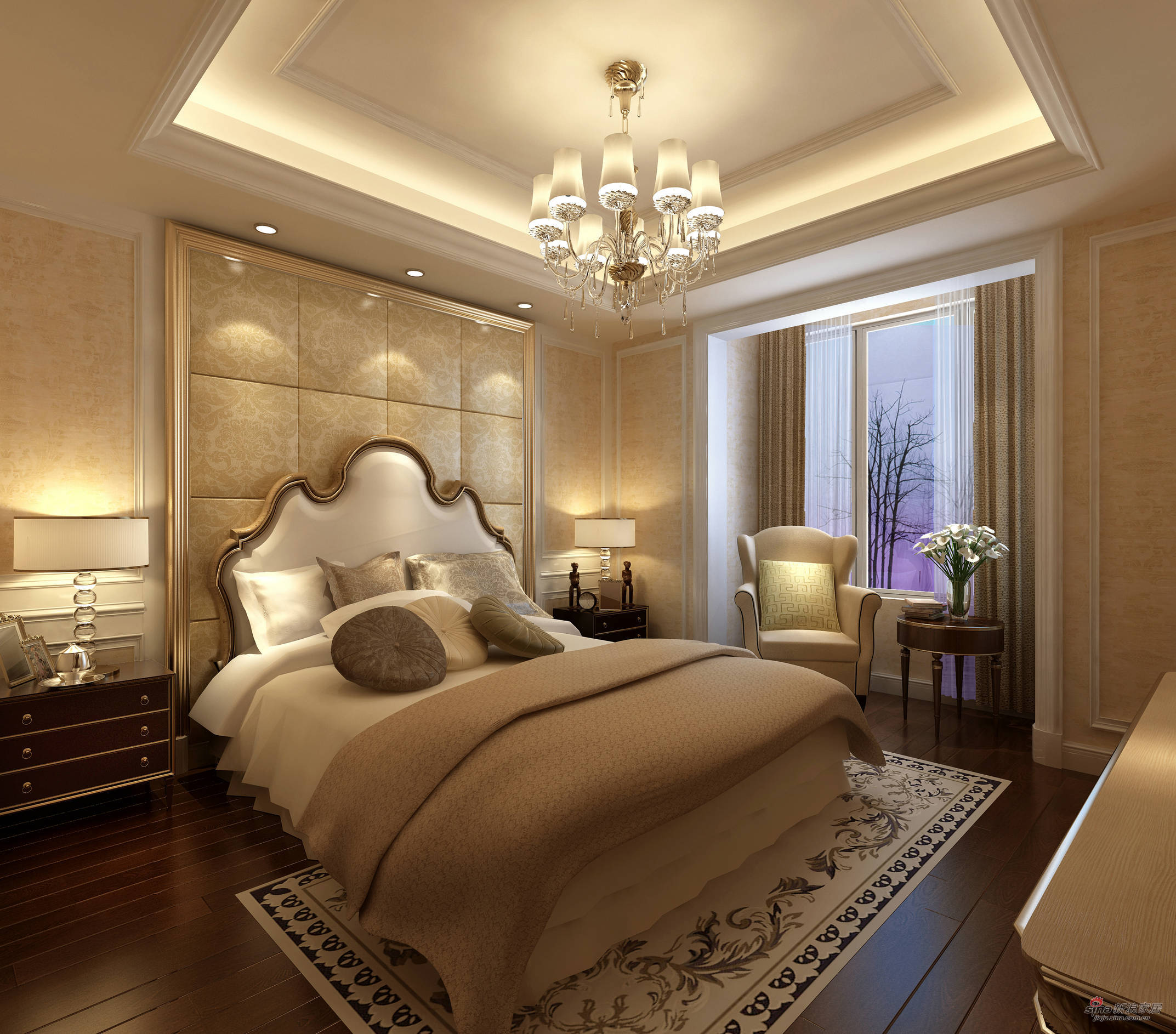 混搭 别墅 卧室图片来自用户1907655435在永定河孔雀城豪华的简约风格设计16的分享