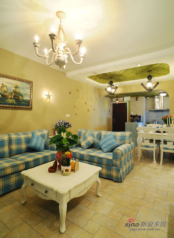地中海 复式 客厅图片来自佰辰生活装饰在99平唯美地中海清凉浪漫家44的分享