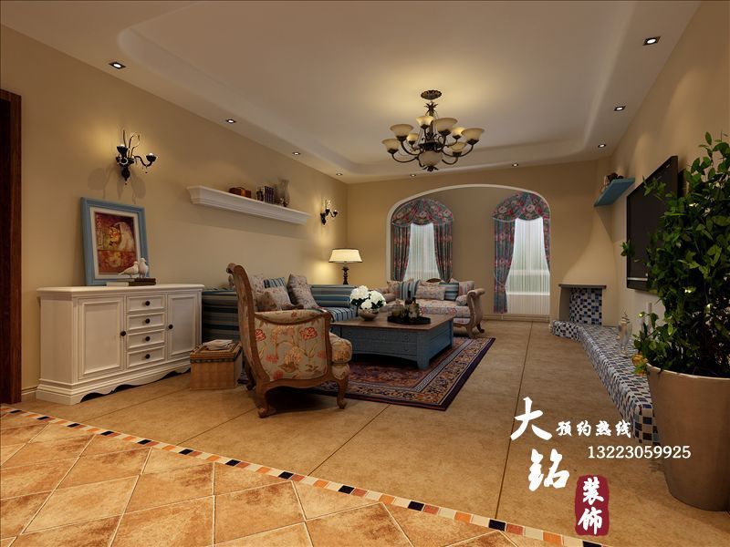 地中海 四居 客厅图片来自用户2756243717在150平米住宅地中海风格设计65的分享