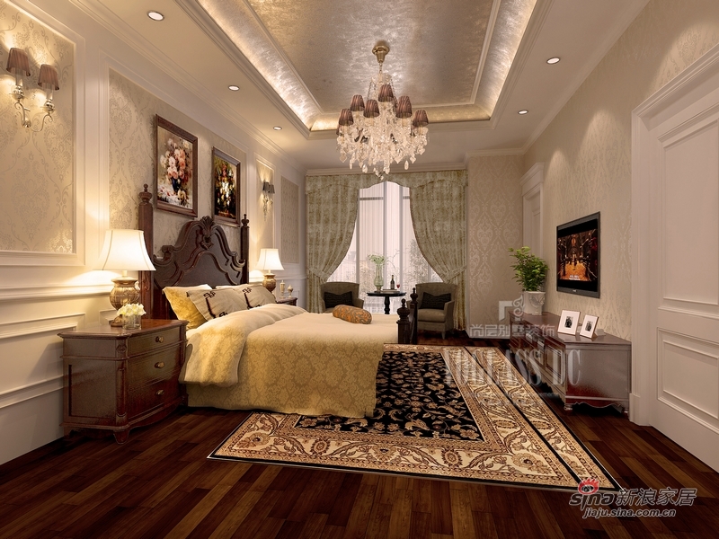 欧式 别墅 卧室图片来自用户2746948411在京基鹭府560平米新古典装修效果图48的分享