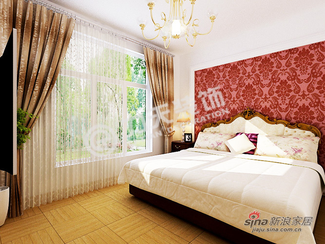 欧式 一居 卧室图片来自阳光力天装饰在聚汇和兴-C3户型1室1厅1卫-简欧风格85的分享
