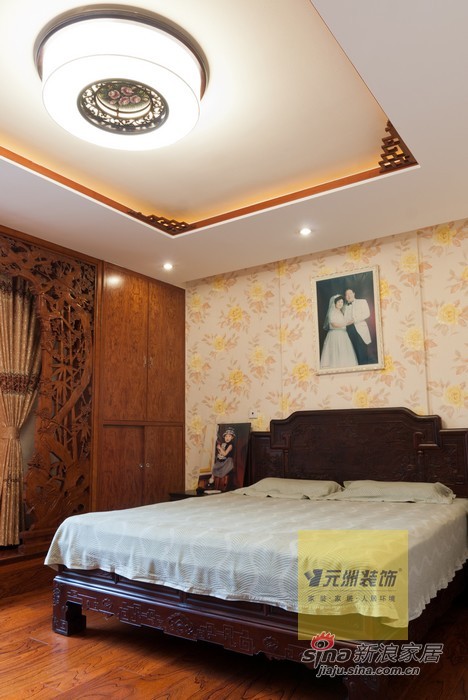 中式 四居 卧室图片来自用户1907658205在西山华府中式风格59的分享