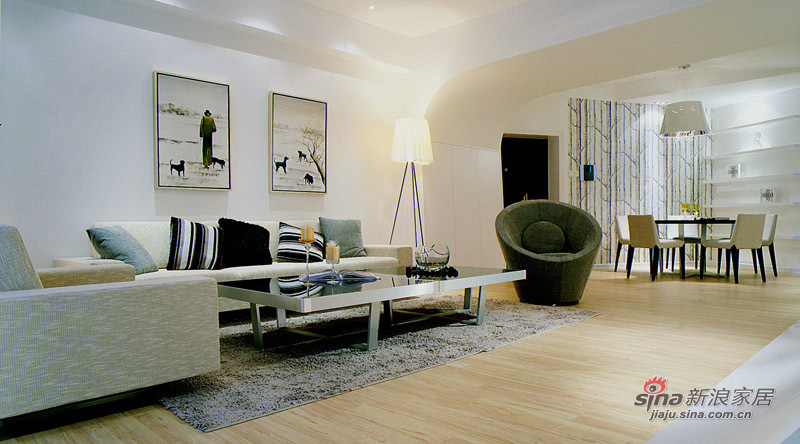 现代 二居 客厅 白富美图片来自装修微日记在【高清】97平现代简约淡雅两居室67的分享