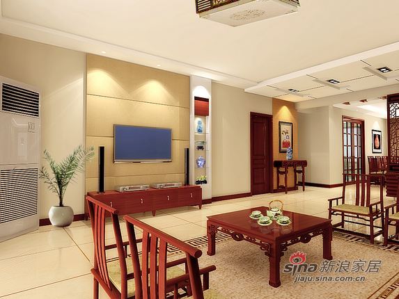 中式 三居 客厅图片来自用户1907658205在180平米《首开·国风美唐》现代中式风格装修89的分享