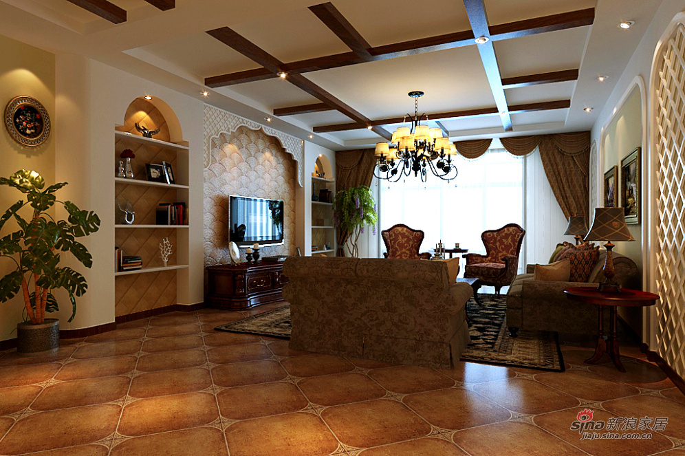 地中海 复式 客厅图片来自用户2757320995在15万打造185平舒适自然复式居41的分享