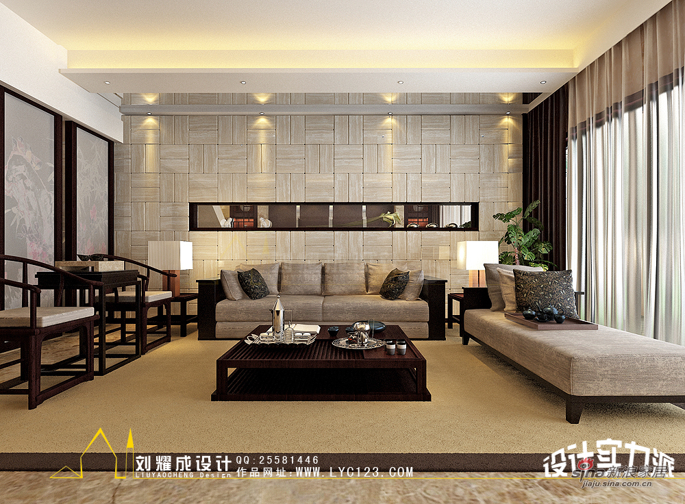 中式 复式 客厅图片来自用户1907658205在【高清】新中式的贵族复兴300平复式楼30的分享