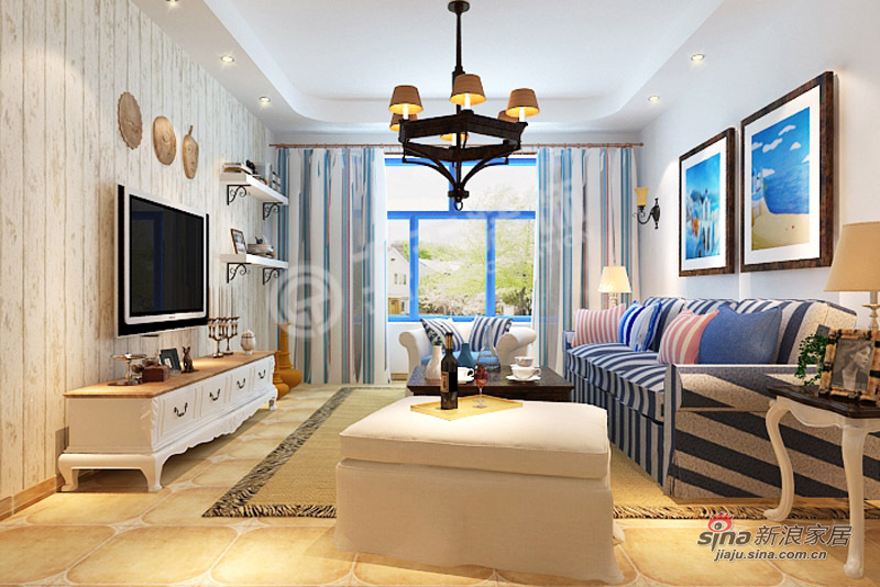 地中海 三居 客厅图片来自阳光力天装饰在弘泽鉴筑-三室一厅一厨一卫-地中海风格39的分享