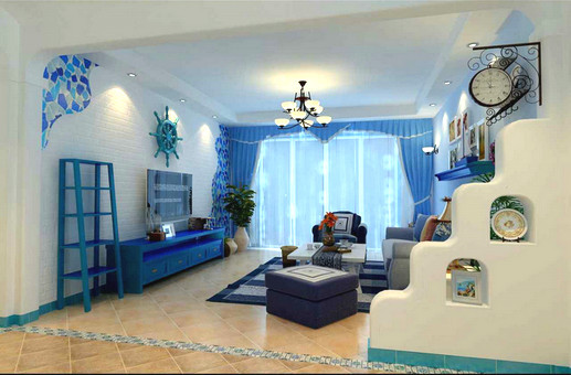 地中海 二居 客厅图片来自用户2756243717在5.8万巧装地中海风格二居室85的分享