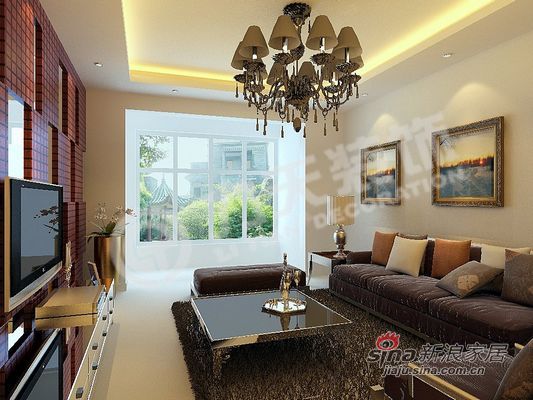 欧式 二居 客厅图片来自阳光力天装饰在95平现代简欧式温馨两居97的分享
