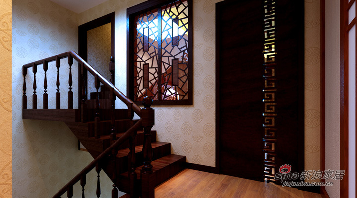 中式 别墅 楼梯图片来自用户1907659705在21万打造温哥华森林独栋中式风格别墅76的分享
