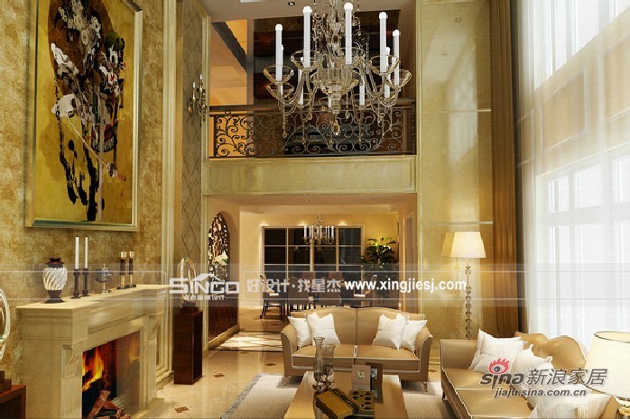 欧式 别墅 客厅图片来自用户2746869241在别墅装修简欧风格43的分享