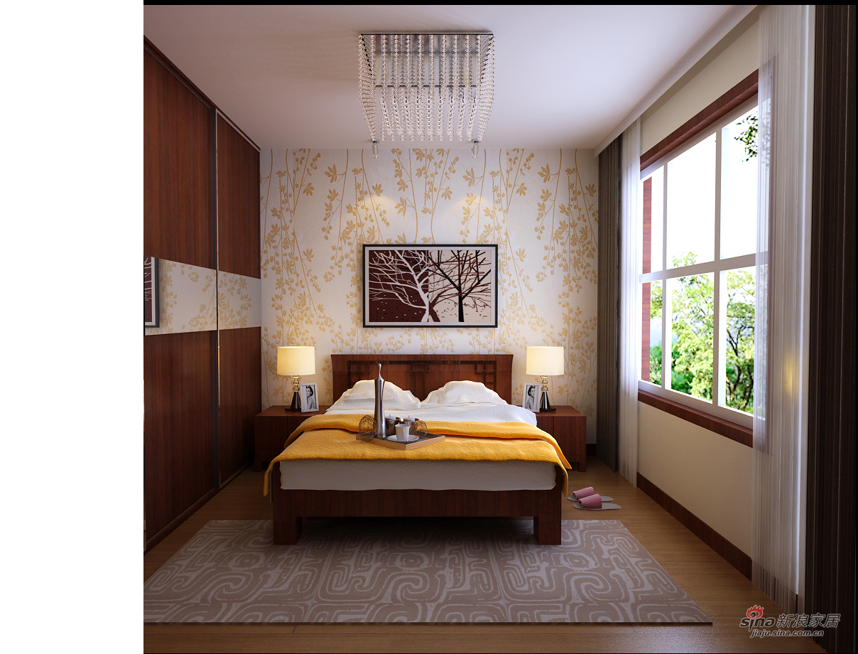 混搭 三居 卧室图片来自用户1907691673在14万打造124平米中堂国际现代中式风格69的分享