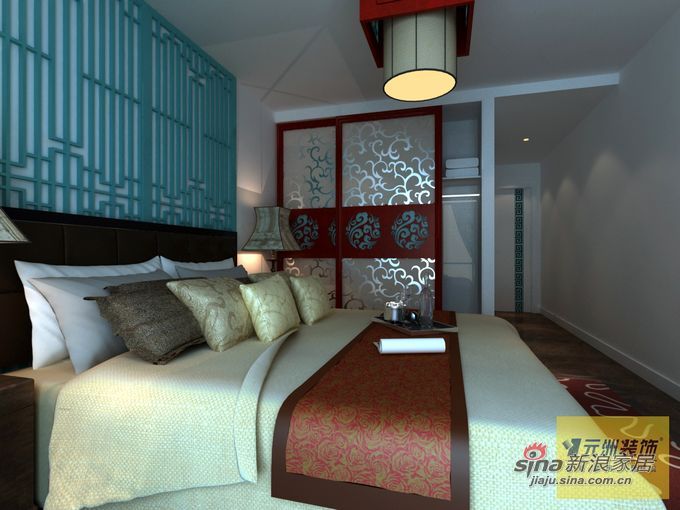 中式 四居 卧室图片来自用户1907659705在忆往事现代中式风格装修案例71的分享