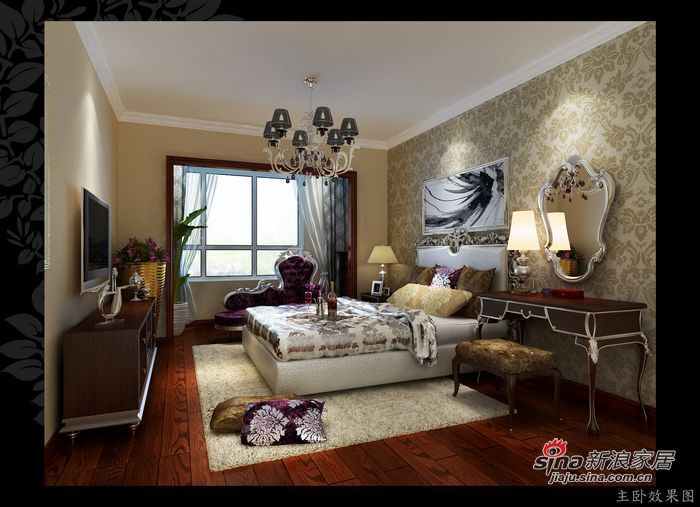 欧式 四居 卧室图片来自用户2557013183在彰显个性时尚的140㎡欧式4居室22的分享