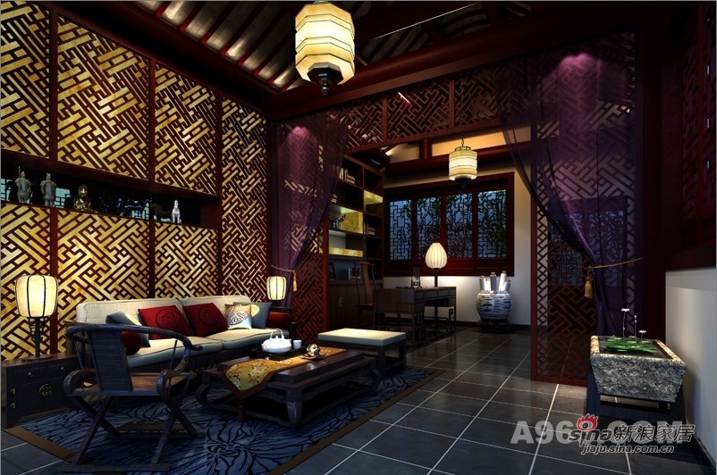 中式 别墅 卧室图片来自用户1907659705在100万儒商精构380平中式雅居72的分享