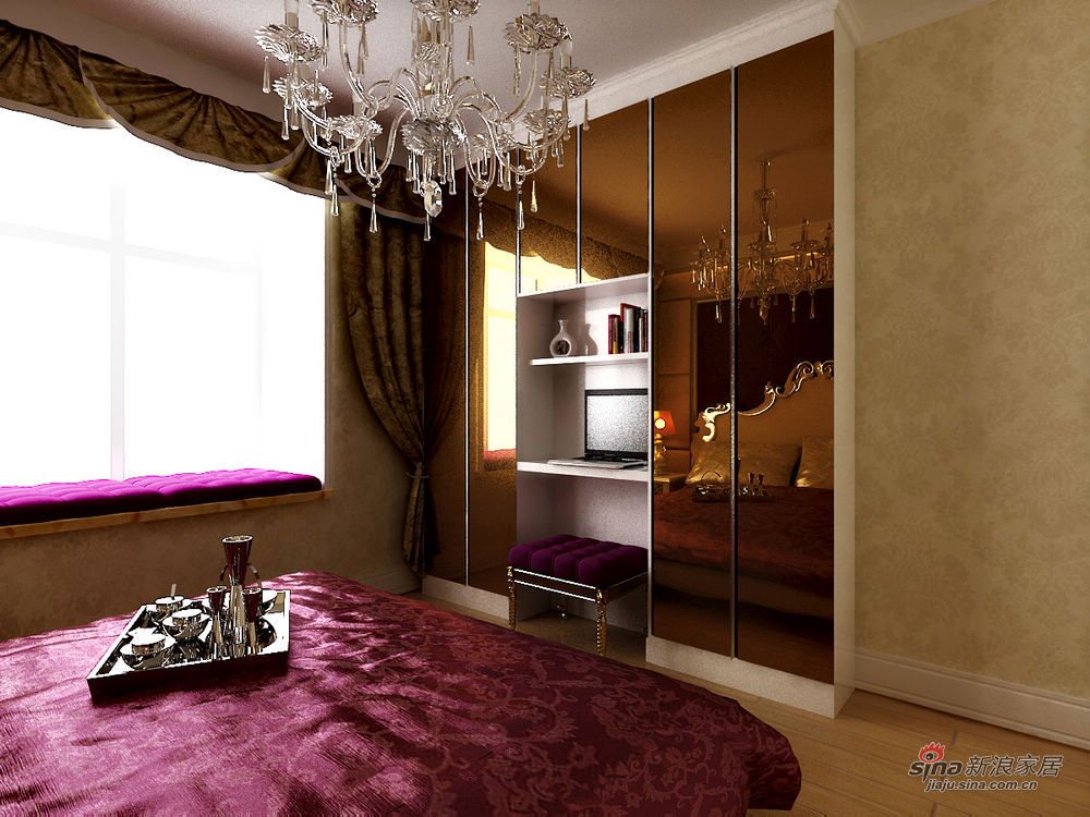 欧式 四居 卧室图片来自用户2557013183在现代欧式豪华舒适大居室设计19的分享