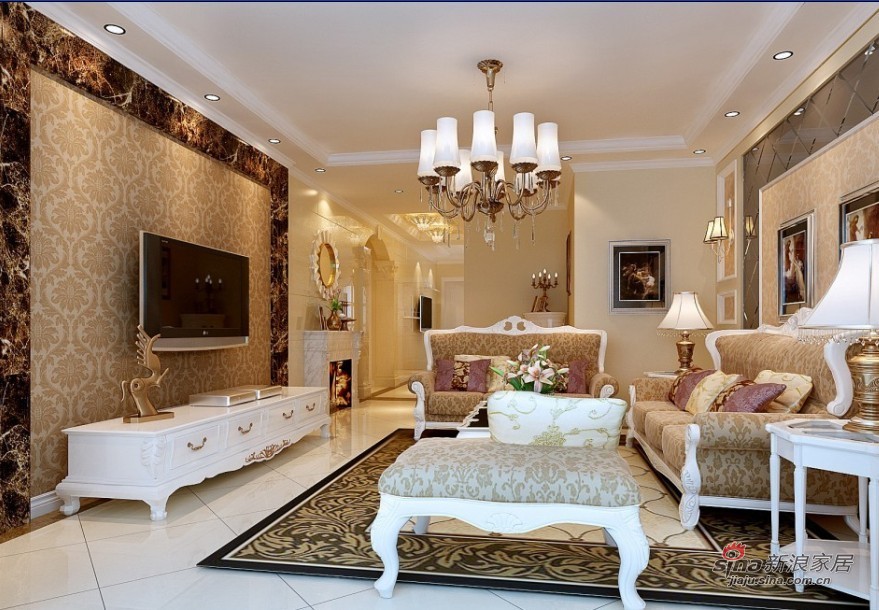 欧式 二居 客厅图片来自用户2772856065在百旺茉莉园100平精致展现简欧设计63的分享