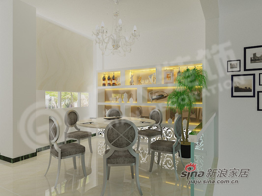 欧式 别墅 餐厅图片来自阳光力天装饰在G户型别墅室内设计图48的分享