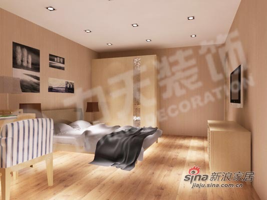 简约 二居 卧室图片来自阳光力天装饰在100平暗调空间、舒适格调67的分享